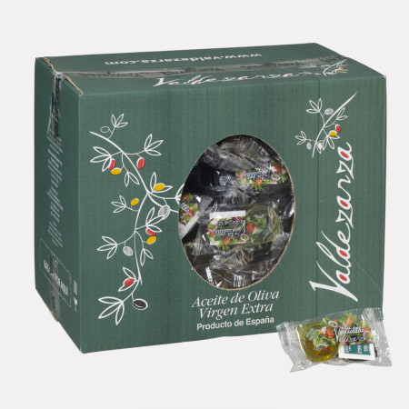 Monodosis Pack Gourmet AOVE 20 ml + Vinagre 10 ml + Sal 1 g caja 150 uds.